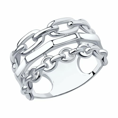 Кольцо 94013249 серебро Звенья