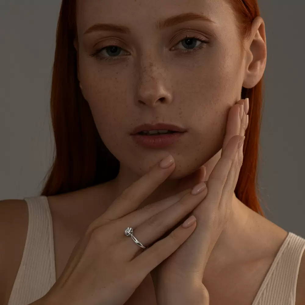 Кольцо 94013667 серебро Цветок_2