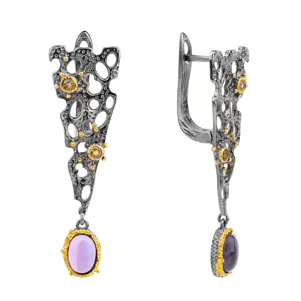 Серьги подвесные C00964 серебро