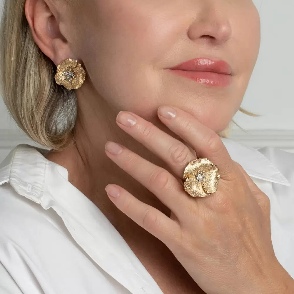 Серьги SOR1463PS.YL серебро Цветок