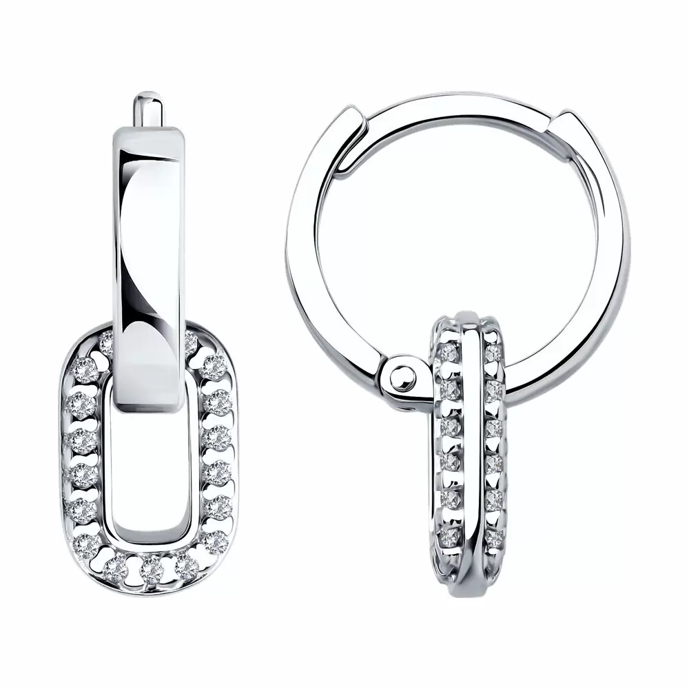 Серьги конго 94026813 серебро