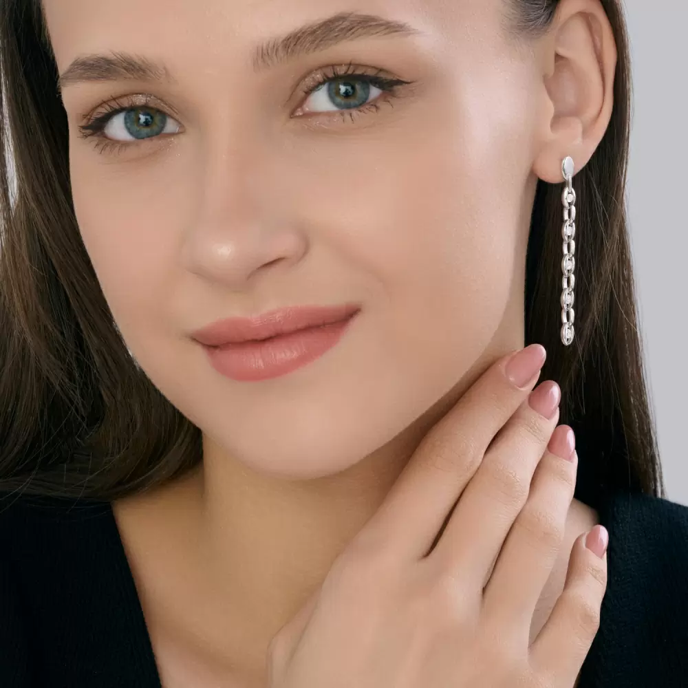 Серьги подвесные 94027346 серебро_2