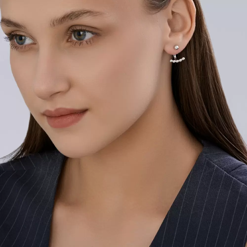 Серьги джекеты 94027208 серебро