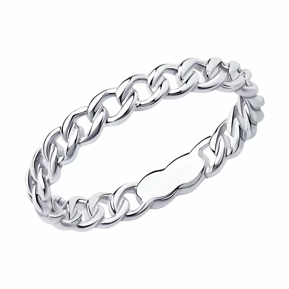 Кольцо 94012508 серебро Звенья_0