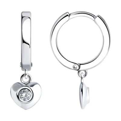 Серьги конго 94026627 серебро Сердце