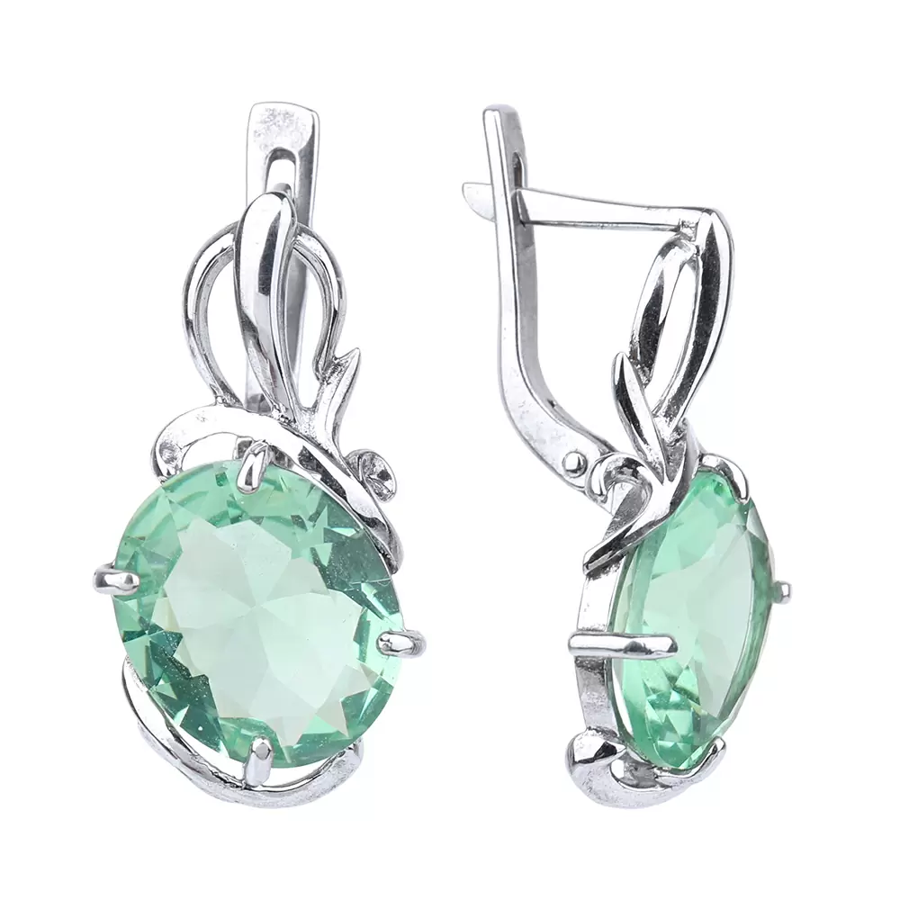 Серьги 3305 акв серебро