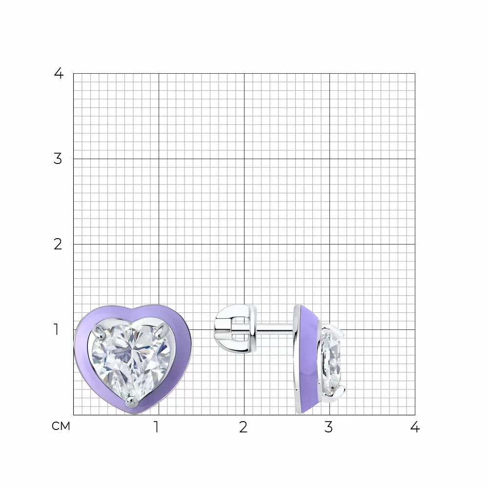 Серьги 94027135 серебро Сердце