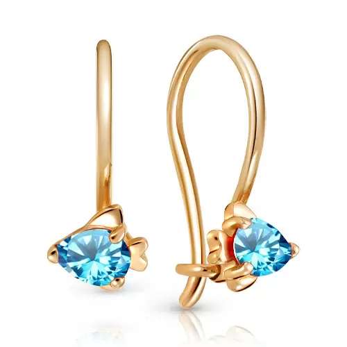 Серьги С130-2063Гл золото Рыба