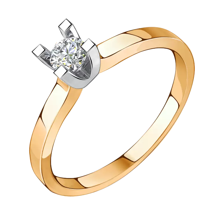 Кольцо один камень 08-118167 золото