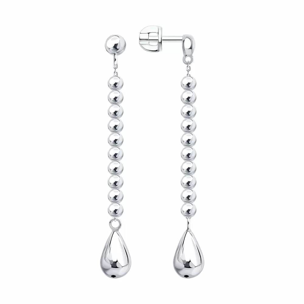 Серьги подвесные 94027315 серебро_0