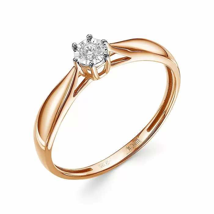 Кольцо один камень К2536-120 золото
