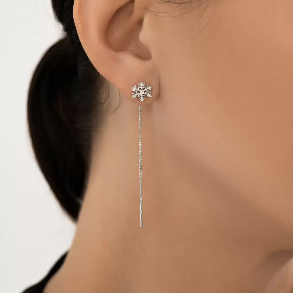 Серьги продевки 94027083 серебро Снежинка_1