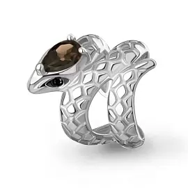 Серьги кафф 45017801Ч.5 серебро змея_1