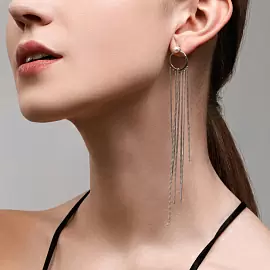 Серьги серьга одиночная 94170230 серебро Цепи_1
