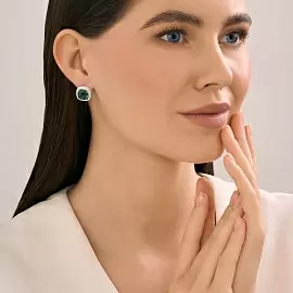 Серьги один камень 92023194 серебро_1