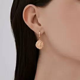 Серьги подвесные 93022455 серебро Лев_1