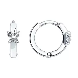 Серьги 94025781 серебро Цветок_0