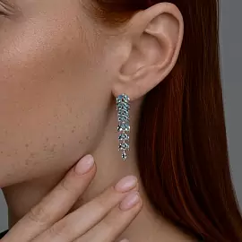 Серьги подвесные 94-321-02172-1 серебро веточка_1
