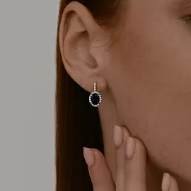 Серьги один камень 88020082 серебро_1