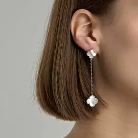 Серьги подвесные 2000653-2s серебро Ван Клиф_3