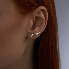 Серьги каффы 94021850 серебро Волна_1
