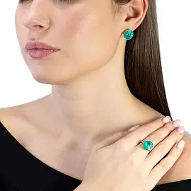 Серьги один камень 33611712ДМс7 серебро_1