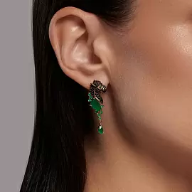 Серьги подвесные 726829 золото Пантера_1