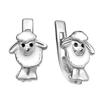 Серьги С608-2051М2 серебро барашек