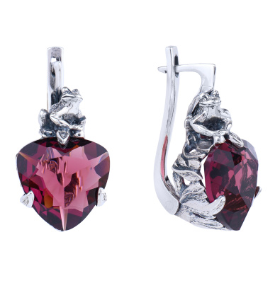 Серьги 3002с серебро Лягушка