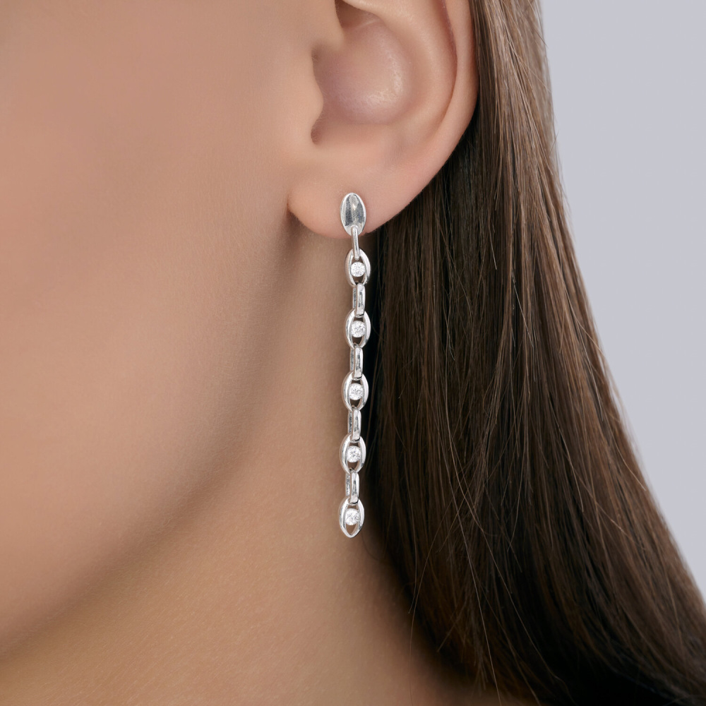 Серьги подвесные 94027346 серебро