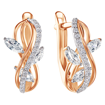 Серьги СргЛ13.бцФ.з585 золото