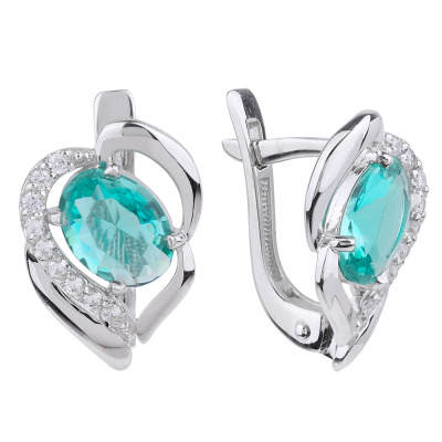 Серьги С-1028 акв серебро