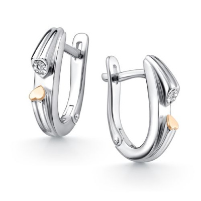 Серьги 02-4499.000Б-00 серебро Сердце