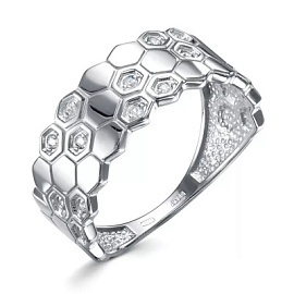 Кольцо 63069 серебро сота