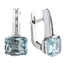 Серьги 2141акв серебро