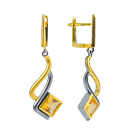 Серьги подвесные YE02033 серебро