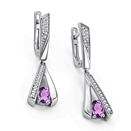 Серьги подвесные 02-4723.00АМ-00 серебро