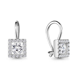 Серьги 48773А.5 серебро Квадрат