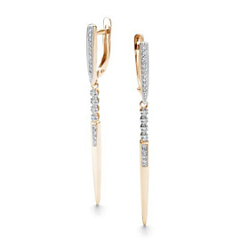 Серьги подвесные 26318-100 золото