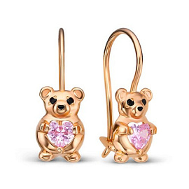 Серьги 1204950 золото Мишка