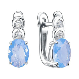 Серьги один камень С-1232-6426-1 серебро